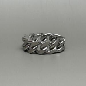 Y2K Vintage Silver Thick Cuban Ring – Size 8.5, Unisex, Brand New